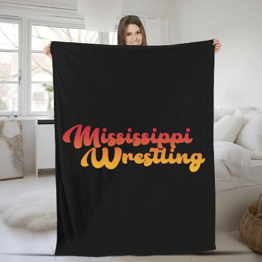 Mississippi Wrestling Fleece Blankets
