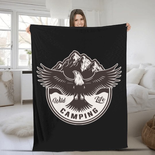 VALKYRIE WILD LIFE CAMPING Fleece Blankets