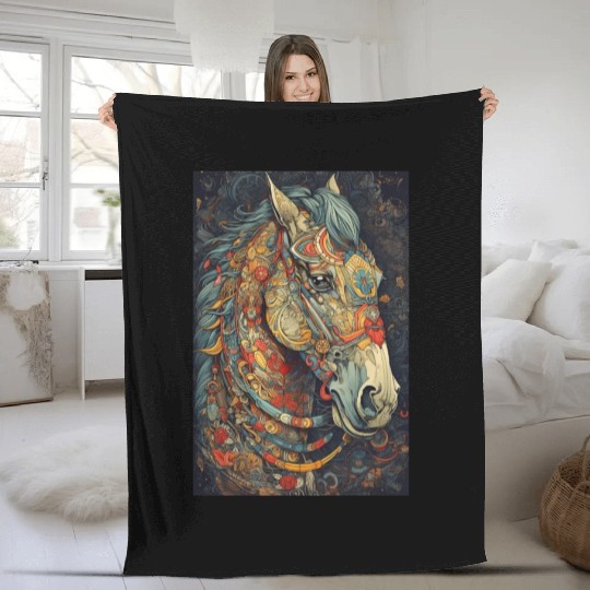 Cute Horse Fleece Blankets