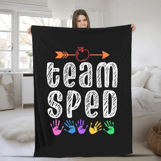 Team Sped Teacher Awareness Special Education Fleece Blankets