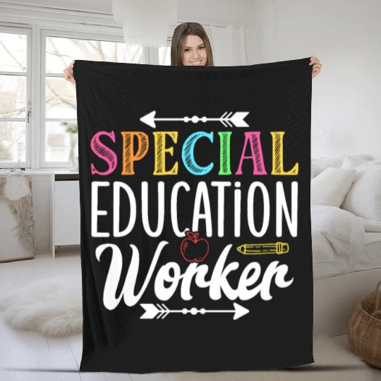 Special Education Worker Sped Teacher Awareness Fleece Blankets