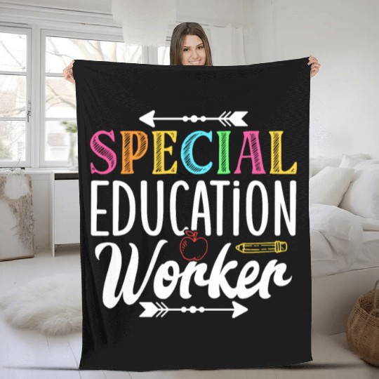 Special Education Worker Sped Teacher Awareness Fleece Blankets