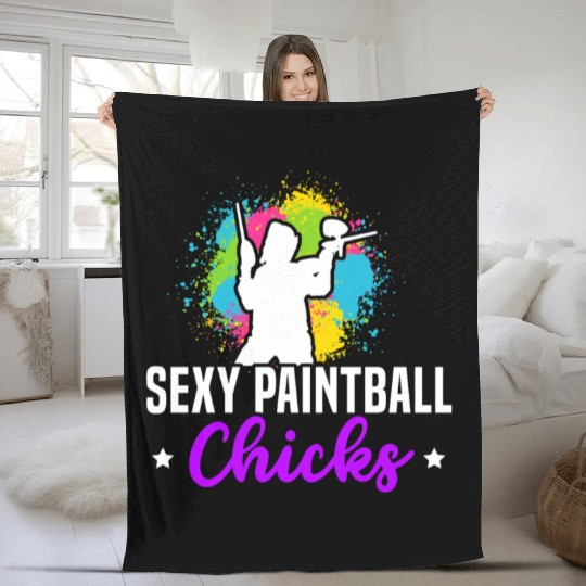 Paintball Paint Gun Paintball Player Paintballer Fleece Blankets
