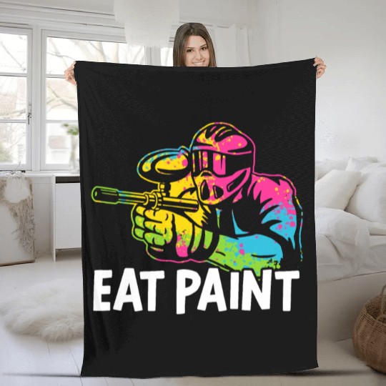 Paintball Paint Gun Paintball Player Paintballer Fleece Blankets