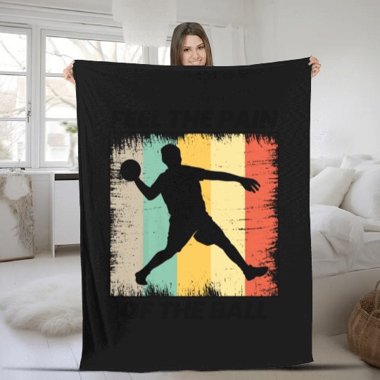 Dodgeball Player Coach Team Sports Vintage Retro Fleece Blankets