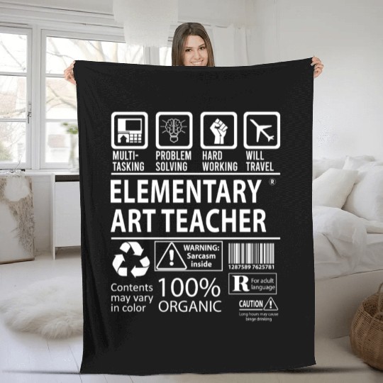 Elementary Art Teacher Fleece Blankets - Multitasking Job