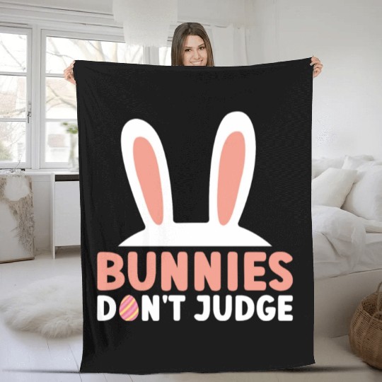 Bunnies Don't Judge - Atheism Easter Fleece Blankets