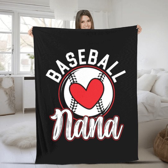 Baseball Nana Baseball Grandma Baseball Fan Fleece Blankets