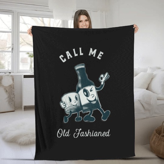 Bourbon Lover Call Me Old Fashioned Fleece Blankets