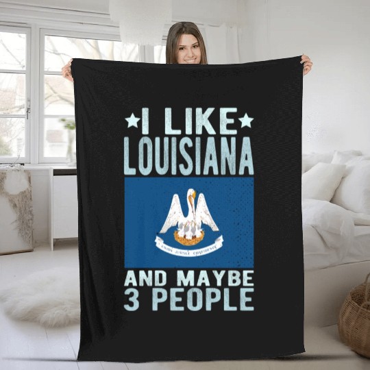 Louisiana Flag US State Fleece Blankets