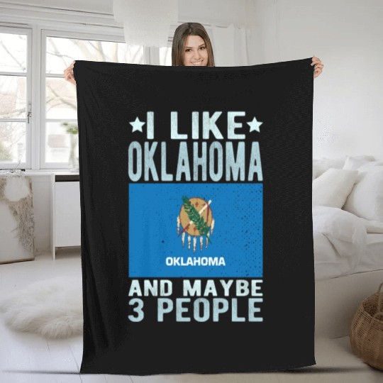 Oklahoma Flag US State Fleece Blankets