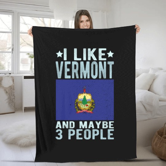 Vermont Flag US State Fleece Blankets