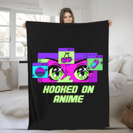 Hooked on Anime Japanese Kawaii Japan Cute Anime L Fleece Blankets