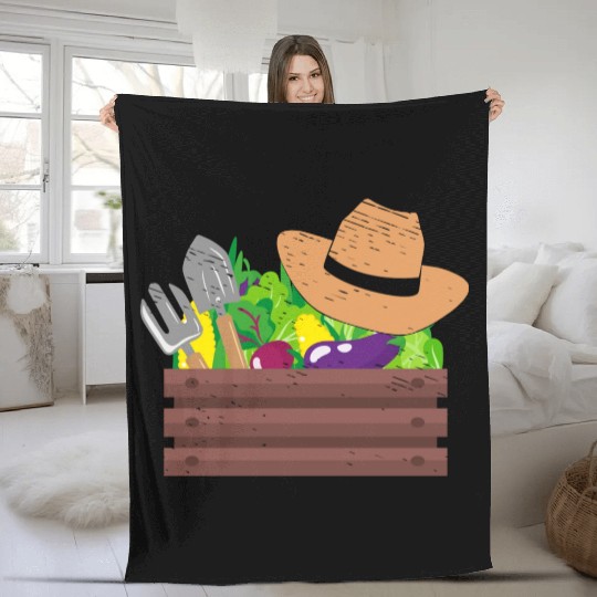 Farmer Gardener Farming Gardening Agriculture Fleece Blankets