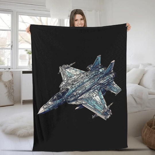 FIghter jet Fleece Blankets