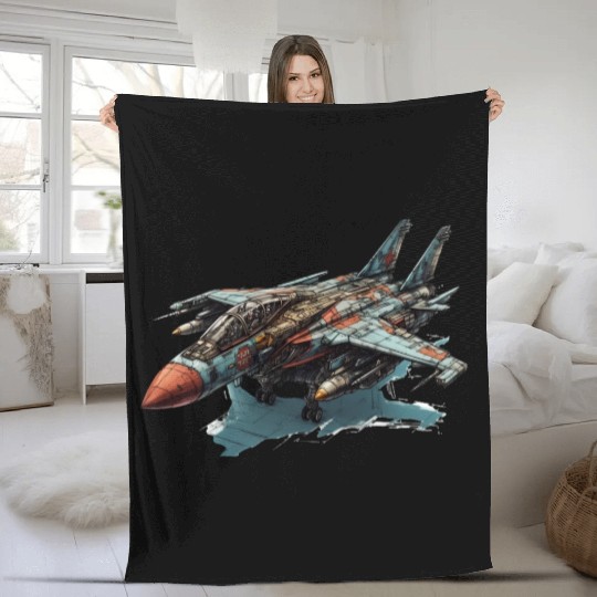 FIghter jet Fleece Blankets