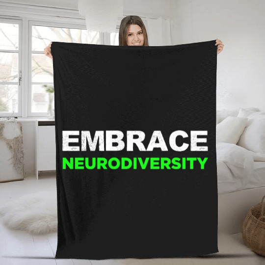 Neurodiversity Embrace ADHD Autism ASD Rainbow Fleece Blankets