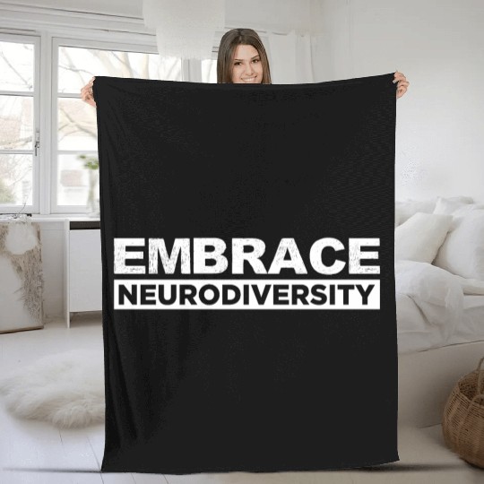 Neurodiversity Embrace ADHD Autism ASD Rainbow Fleece Blankets