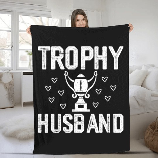 Trophy Husband Fleece Blankets Funny Fleece Blankets
