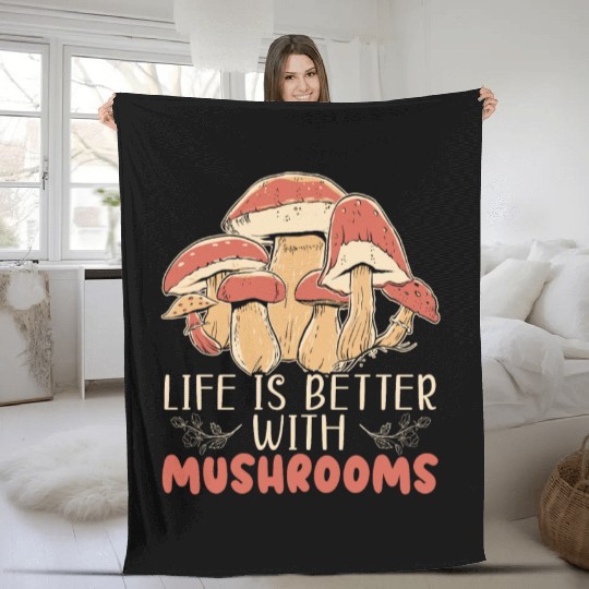 Cottagecore Mushroom Aesthetic Nature Conservation Fleece Blankets