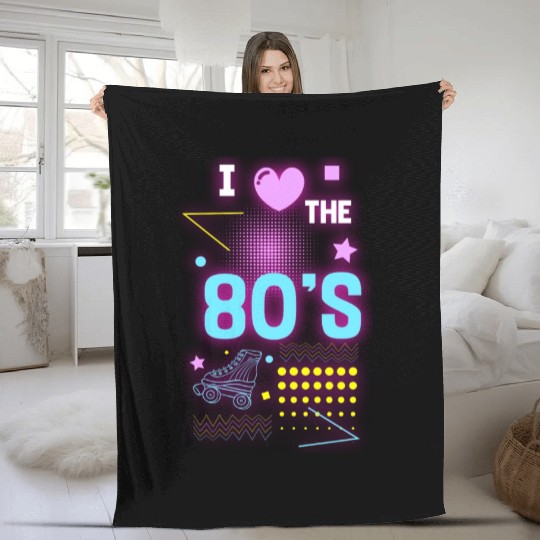 Neon Vintage Geek Fleece Blankets