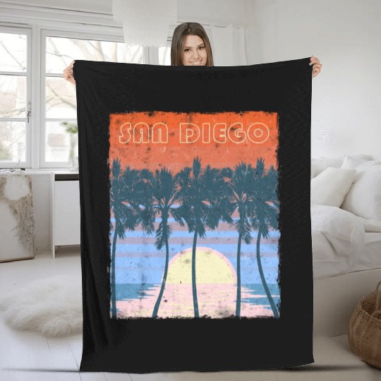 San Diego Beach Family Vacation Keepsake Fleece Blankets