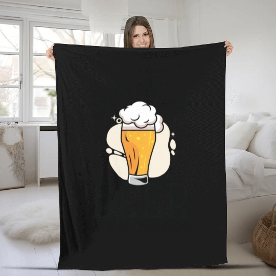 Drinking Beer Lover Couple Relationship Beer Fleece Blankets