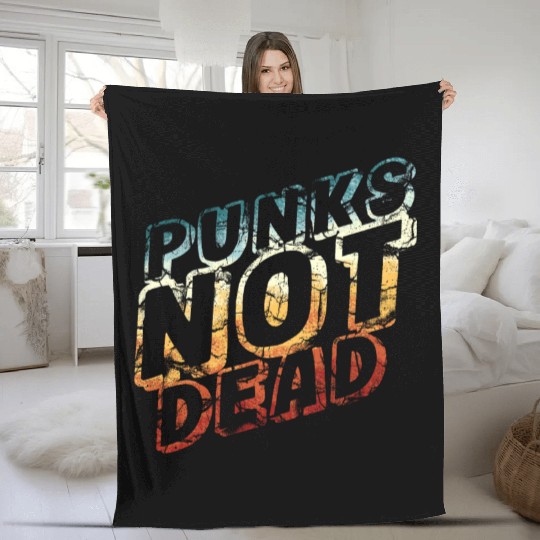 punks not dead - retro punk rock Fleece Blankets