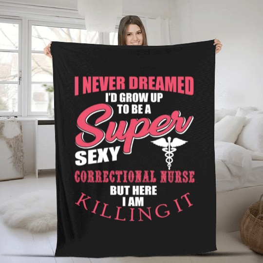 Funny Correctional Nurse Outfit Fleece Blankets
