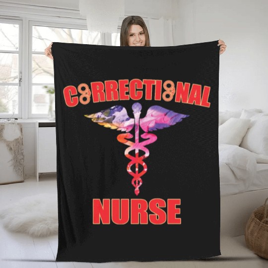 Great Correctional Nurse Design Prison Nurse Fleece Blankets