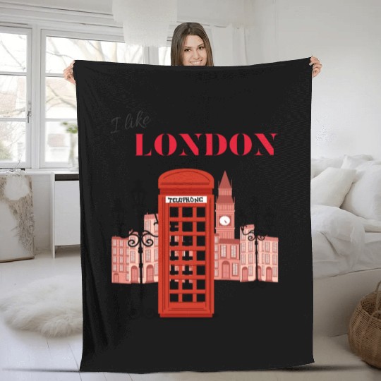 I Like London Fleece Blankets