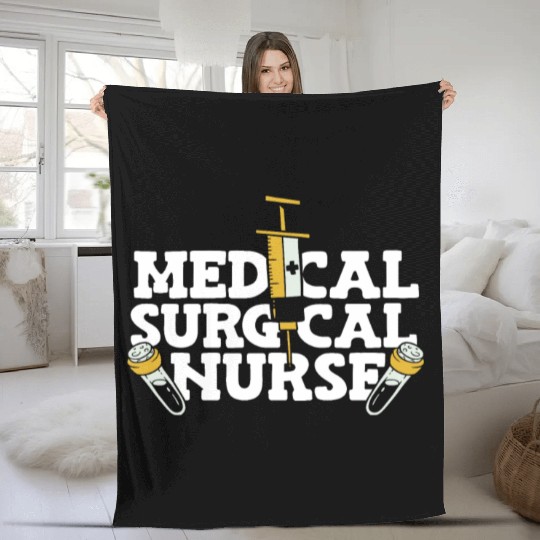 Medical Surgical Nurse Syringe National Nurses Day Fleece Blankets