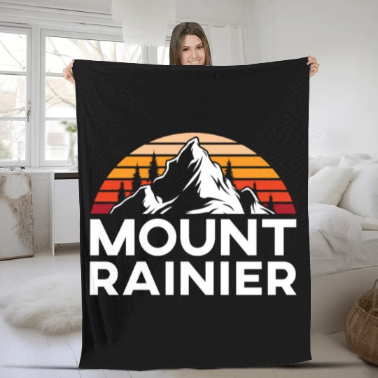 Mount Rainier Mountaineer Summit Sport Hiking Fleece Blankets