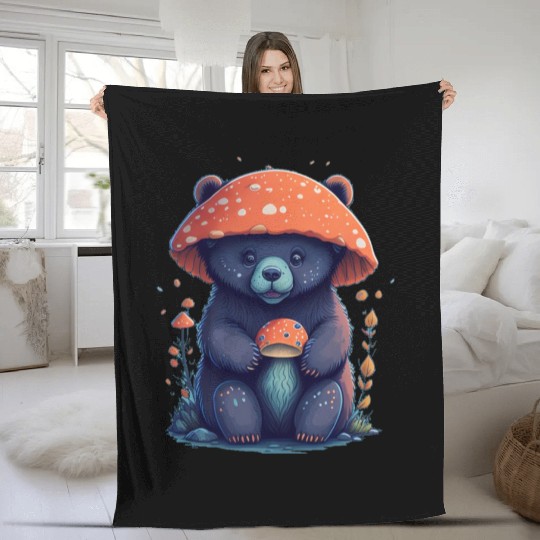 a cute bear cub Fleece Blankets