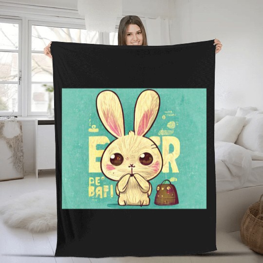 Easter Bunnies Cool Kids Toddlers Boys Girls Long Fleece Blankets