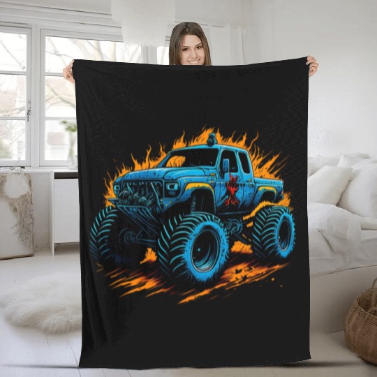 abstract monster truck Fleece Blankets