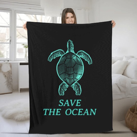 Save The Ocean Fleece Blankets