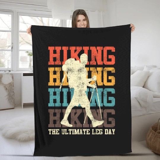 Wanderlust Ultimate Leg Day Mountain Fan Hiking Fleece Blankets