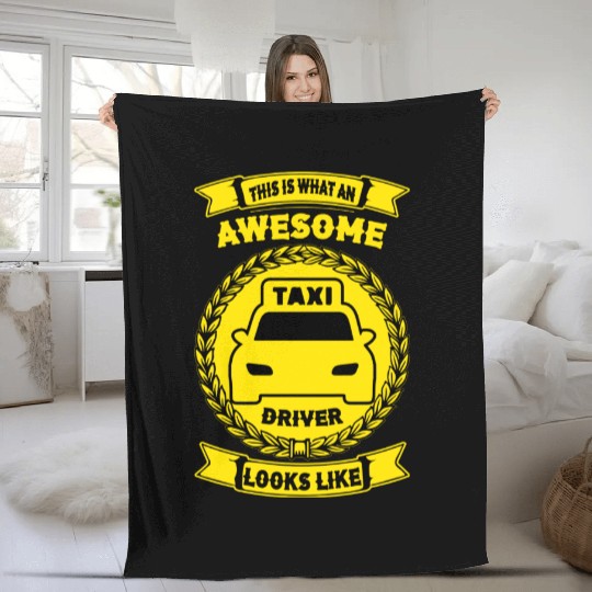 this is what an awesome taxi driver looks like Fleece Blankets