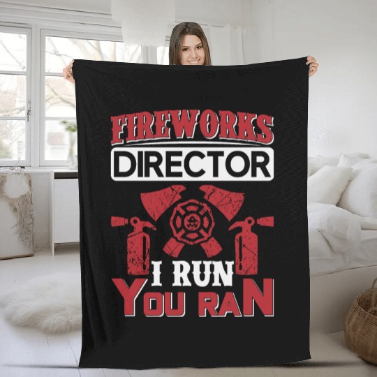 Fireworks Director Fleece Blankets
