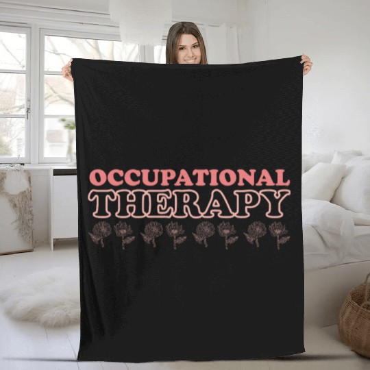 Cute Occupational Therapy Apparel Fleece Blankets
