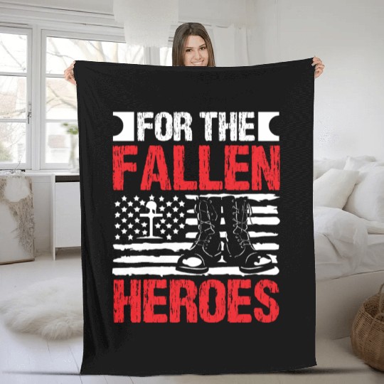 Soldier for fallen heroes military army veteran Fleece Blankets