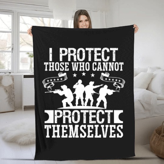 Soldier i protect those who cannot military army Fleece Blankets