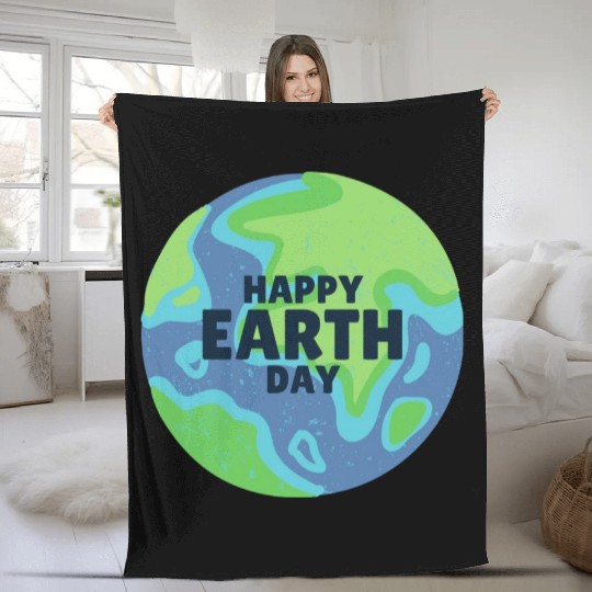 Happy Earth Day Fleece Blankets