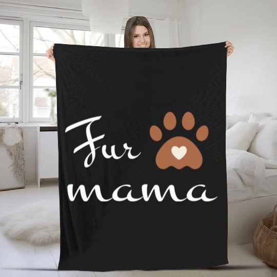 Fur mama cute dog lovers Fleece Blankets