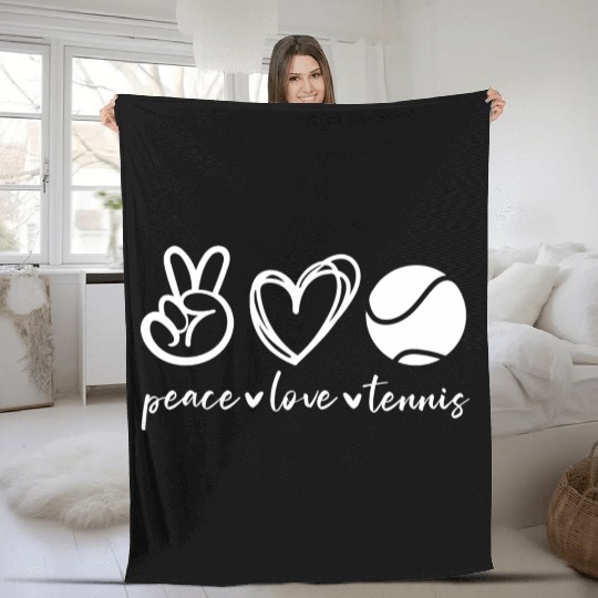 Peace Love Tennis Fleece Blankets