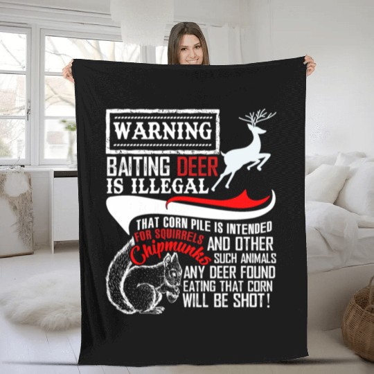 Baiting Deer And Squirrels Chipmunks Fleece Blankets
