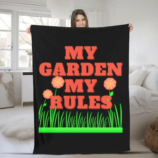 My garden My rules Fleece Blankets