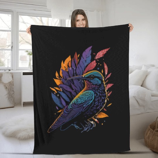Nature Lovers - Charming Hummingbird Fleece Blankets