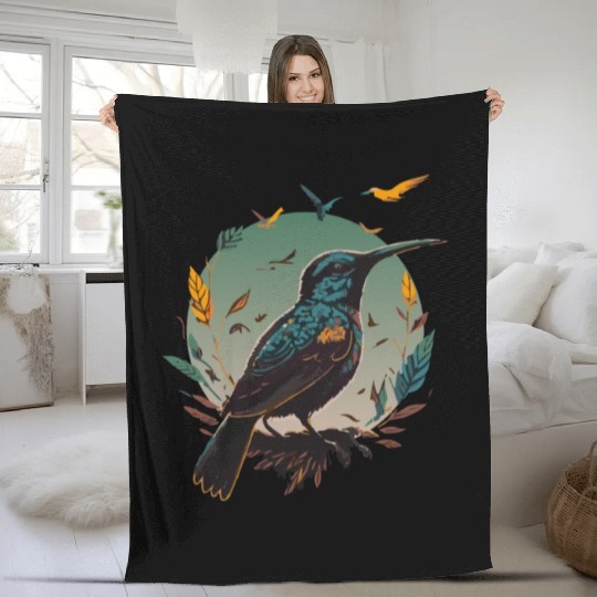 Nature Lovers - Charming Hummingbird Fleece Blankets